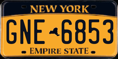 NY license plate GNE6853