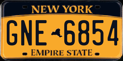 NY license plate GNE6854