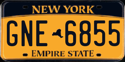 NY license plate GNE6855
