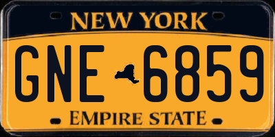 NY license plate GNE6859