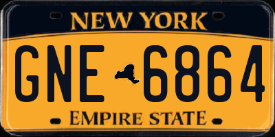 NY license plate GNE6864