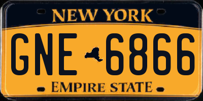 NY license plate GNE6866