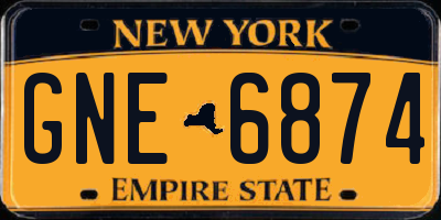 NY license plate GNE6874
