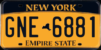 NY license plate GNE6881