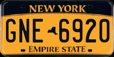 NY license plate GNE6920