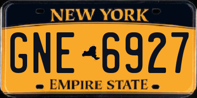 NY license plate GNE6927