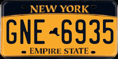 NY license plate GNE6935