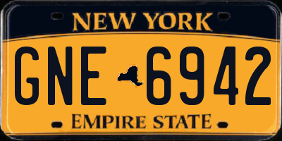 NY license plate GNE6942