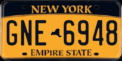 NY license plate GNE6948