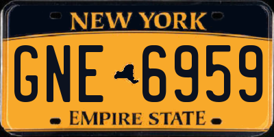 NY license plate GNE6959