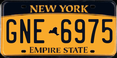 NY license plate GNE6975