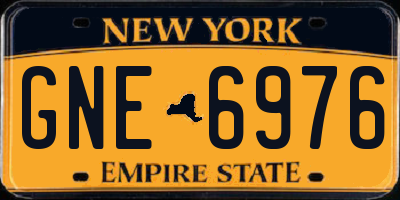 NY license plate GNE6976
