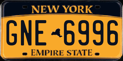 NY license plate GNE6996