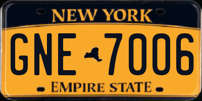 NY license plate GNE7006