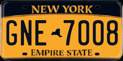 NY license plate GNE7008