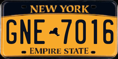 NY license plate GNE7016