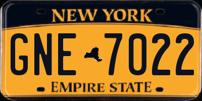 NY license plate GNE7022