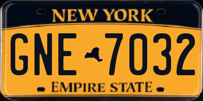 NY license plate GNE7032