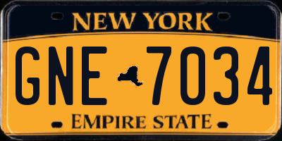 NY license plate GNE7034