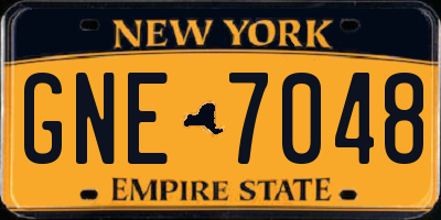 NY license plate GNE7048