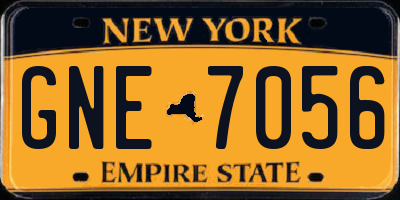 NY license plate GNE7056