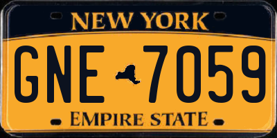 NY license plate GNE7059