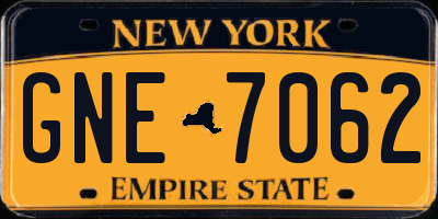 NY license plate GNE7062