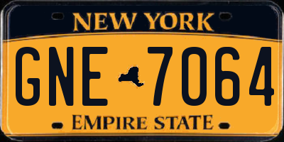 NY license plate GNE7064