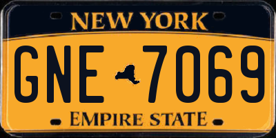 NY license plate GNE7069