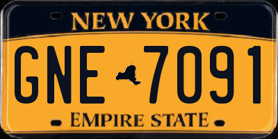 NY license plate GNE7091