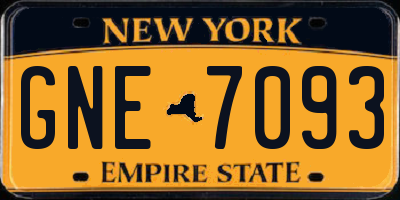 NY license plate GNE7093
