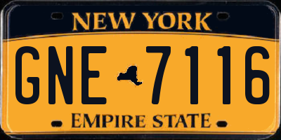 NY license plate GNE7116