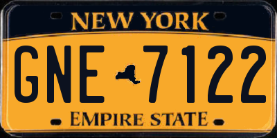 NY license plate GNE7122
