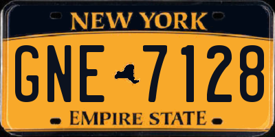 NY license plate GNE7128