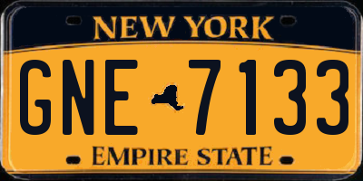 NY license plate GNE7133