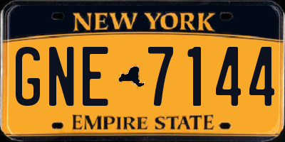 NY license plate GNE7144