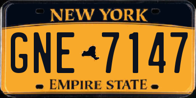 NY license plate GNE7147