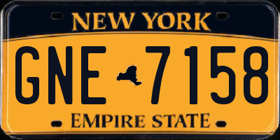 NY license plate GNE7158