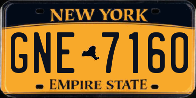 NY license plate GNE7160