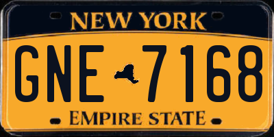 NY license plate GNE7168