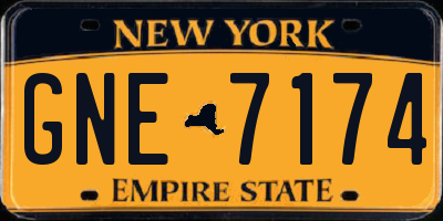 NY license plate GNE7174