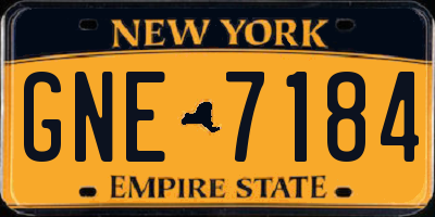 NY license plate GNE7184