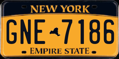 NY license plate GNE7186