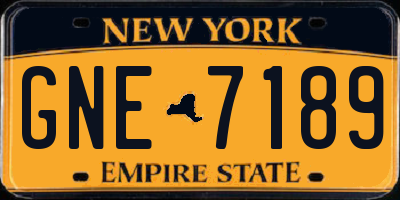 NY license plate GNE7189