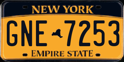 NY license plate GNE7253