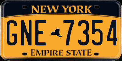 NY license plate GNE7354