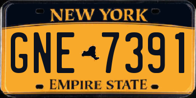 NY license plate GNE7391