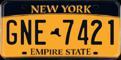 NY license plate GNE7421