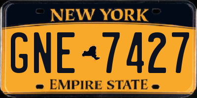 NY license plate GNE7427