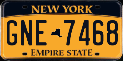 NY license plate GNE7468